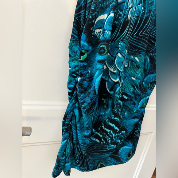 Laura Peacock Blue/Green One-Shoulder Top - 2010s: Business Casual/Office Siren - Picture 5 of 6